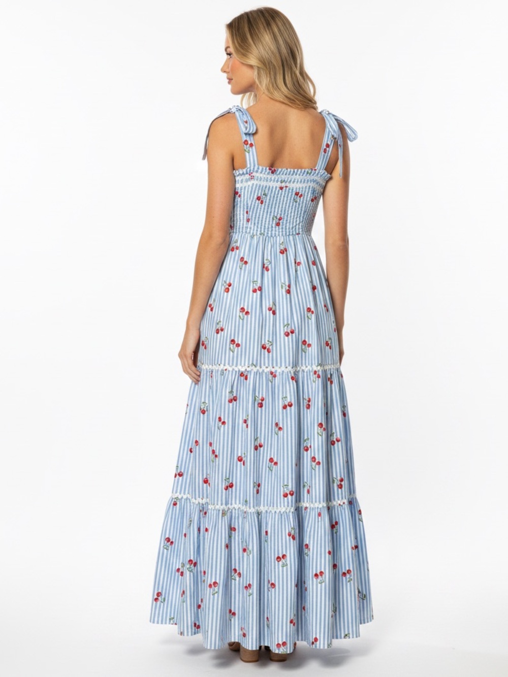 Rachel Zoe Cabana Cherry Striped Maxi Dress - Picture 2 of 4